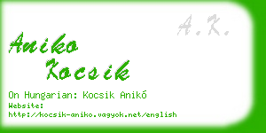 aniko kocsik business card
